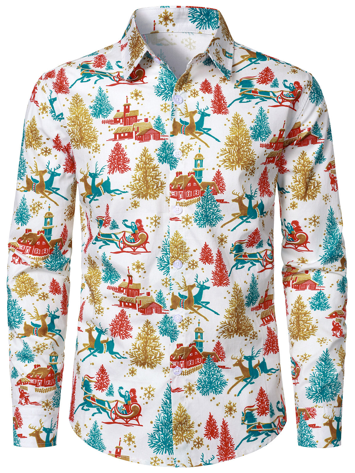 Chemise manches longues homme sapin de Noël vintage