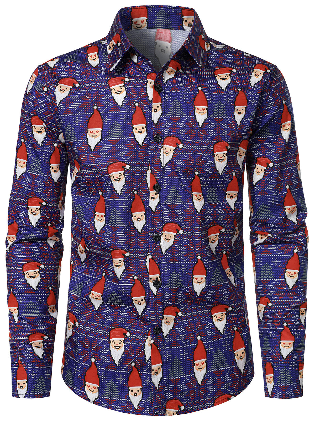 Chemise manches longues homme Père Noël violet vintage