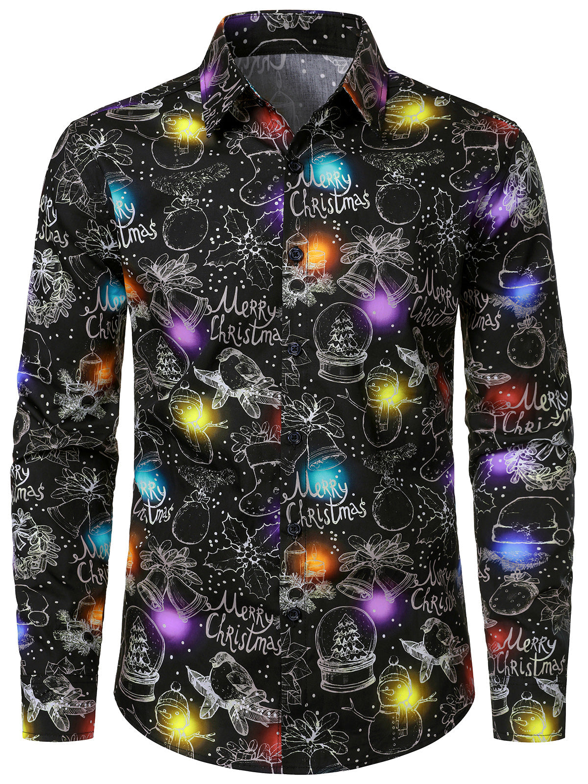 Chemise homme en coton à motif de Noël