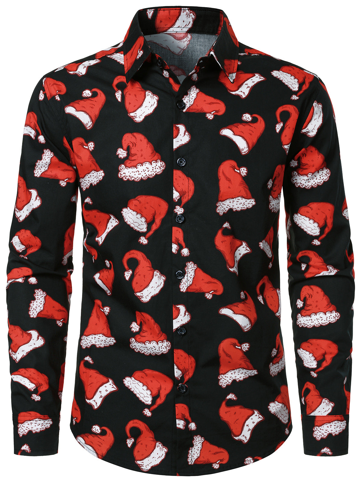 Chemise de Noël pour homme en coton avec un motif amusant de bonnet