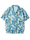 Chemise à manches courtes pour hommes avec poche à imprimé tropical et vacances d'été