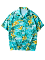 Chemise à manches courtes pour hommes avec poche à imprimé tropical et vacances d'été
