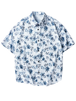 Chemise d'été hawaïenne boutonnée à imprimé floral pour hommes