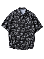 Chemise d'été hawaïenne boutonnée à imprimé floral pour hommes