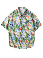 Chemise d'été hawaïenne boutonnée à imprimé floral pour hommes