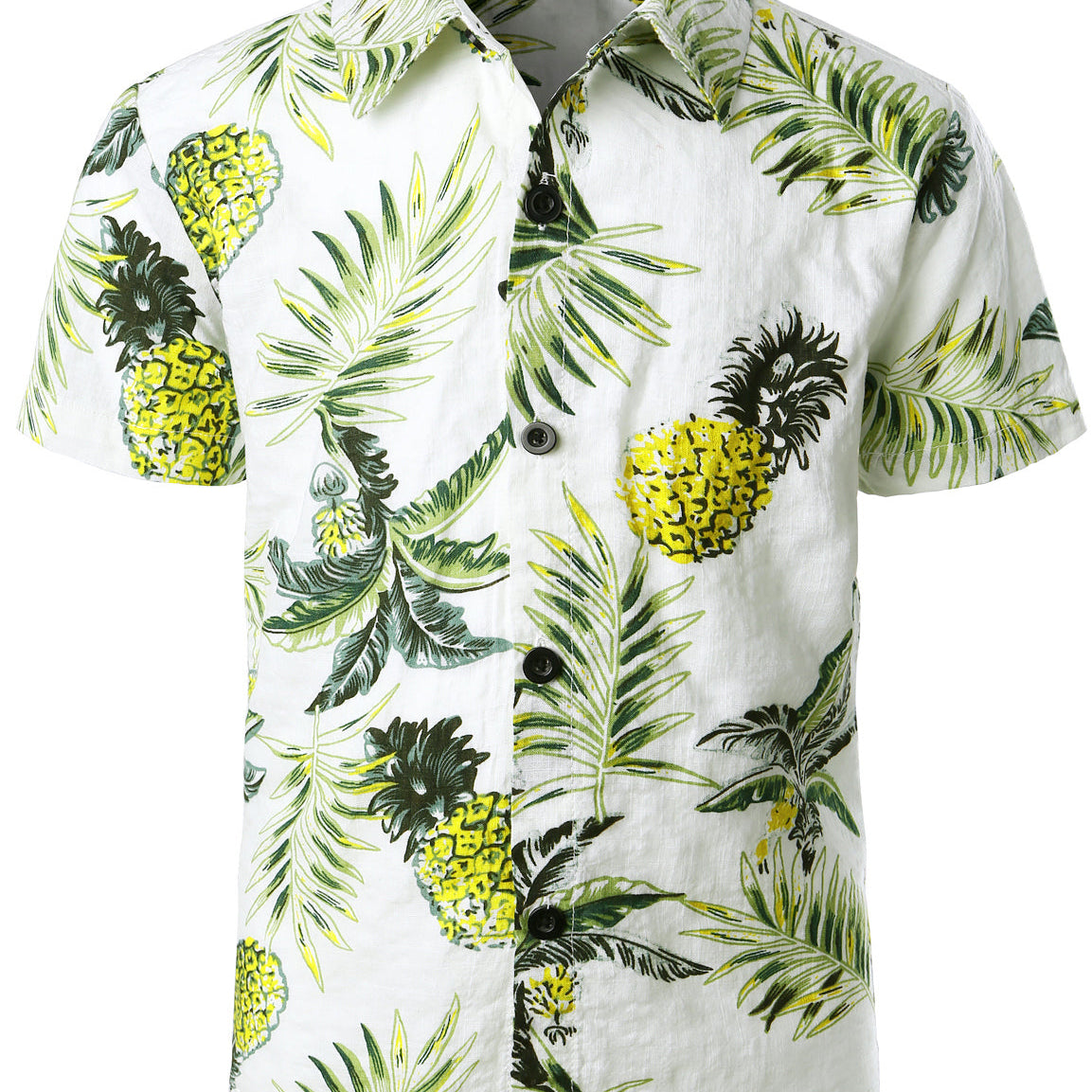 Chemise à manches courtes blanche à imprimé ananas pour garçon Tropical Aloha Holiday Beach