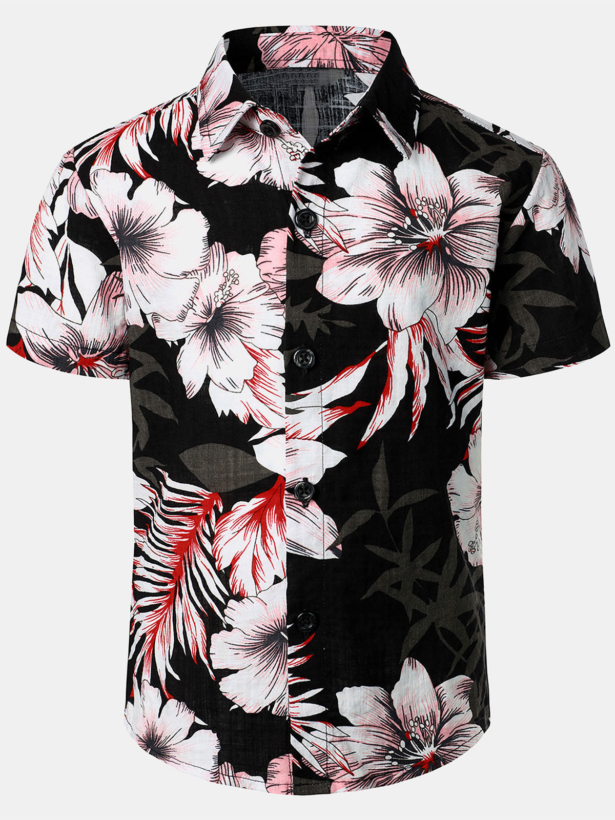 Chemise à manches courtes pour enfants, imprimé floral, tropical, Aloha, vacances, été, plage