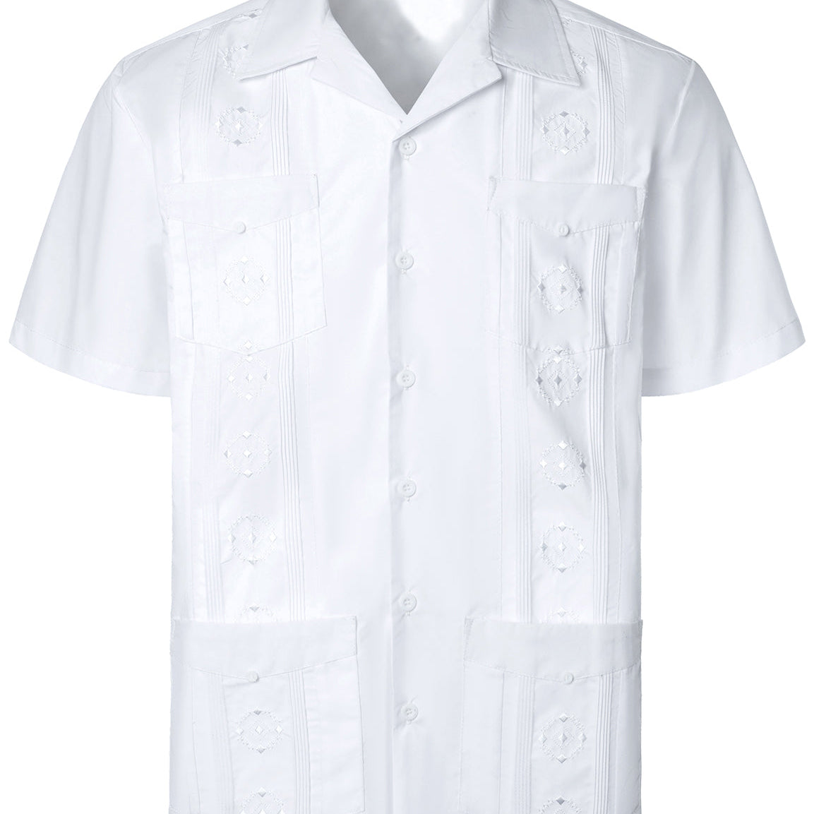 Chemise Guayabera cubaine décontractée avec poches et manches courtes pour hommes