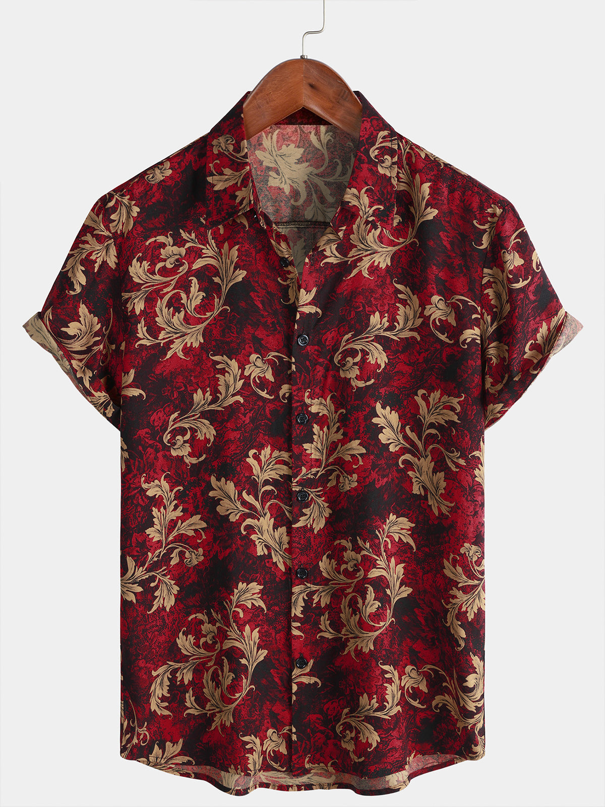 Chemise Homme Fleurie Vintage Manches Courtes Style Hawaïen Été