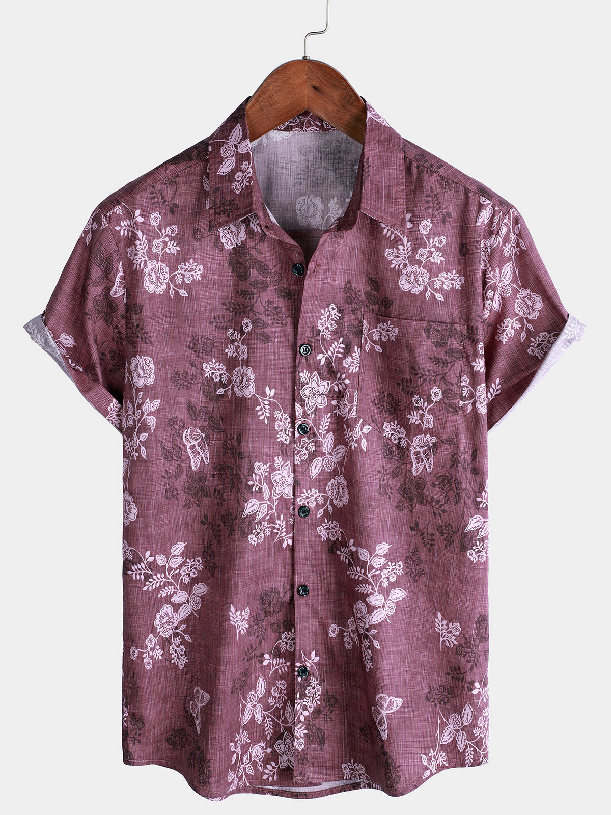 Chemise hawaïenne à manches courtes et boutons pour homme, imprimé floral