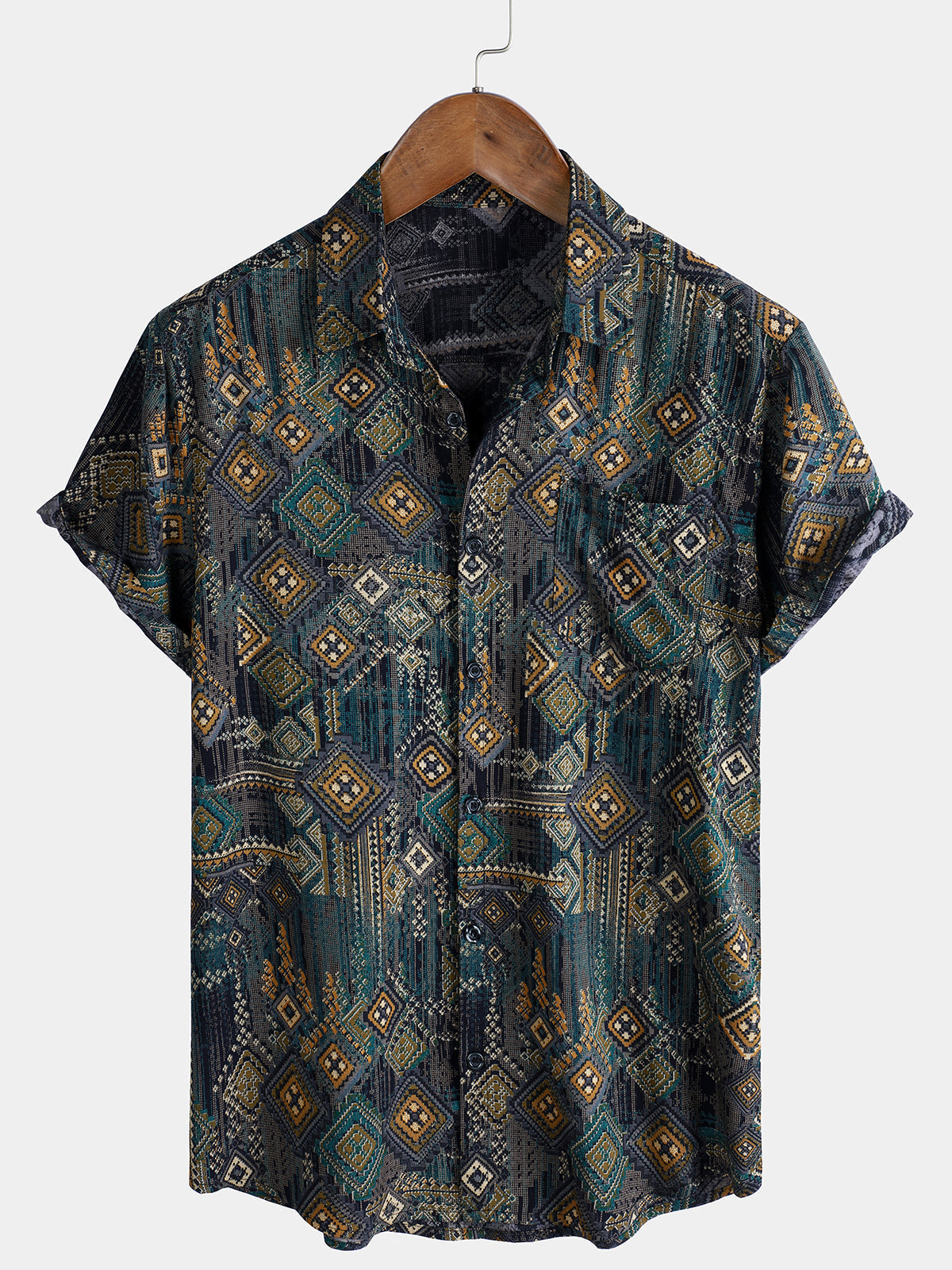 Chemise hawaïenne vintage à manches courtes pour homme
