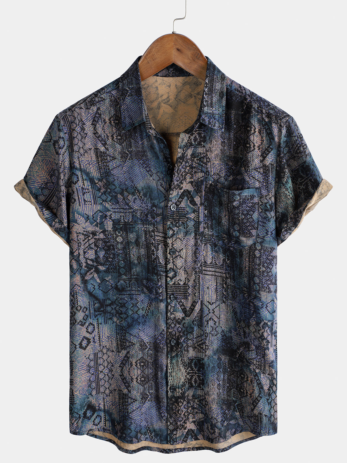 Chemise hawaïenne à manches courtes pour homme, motif floral, style vintage, vacances