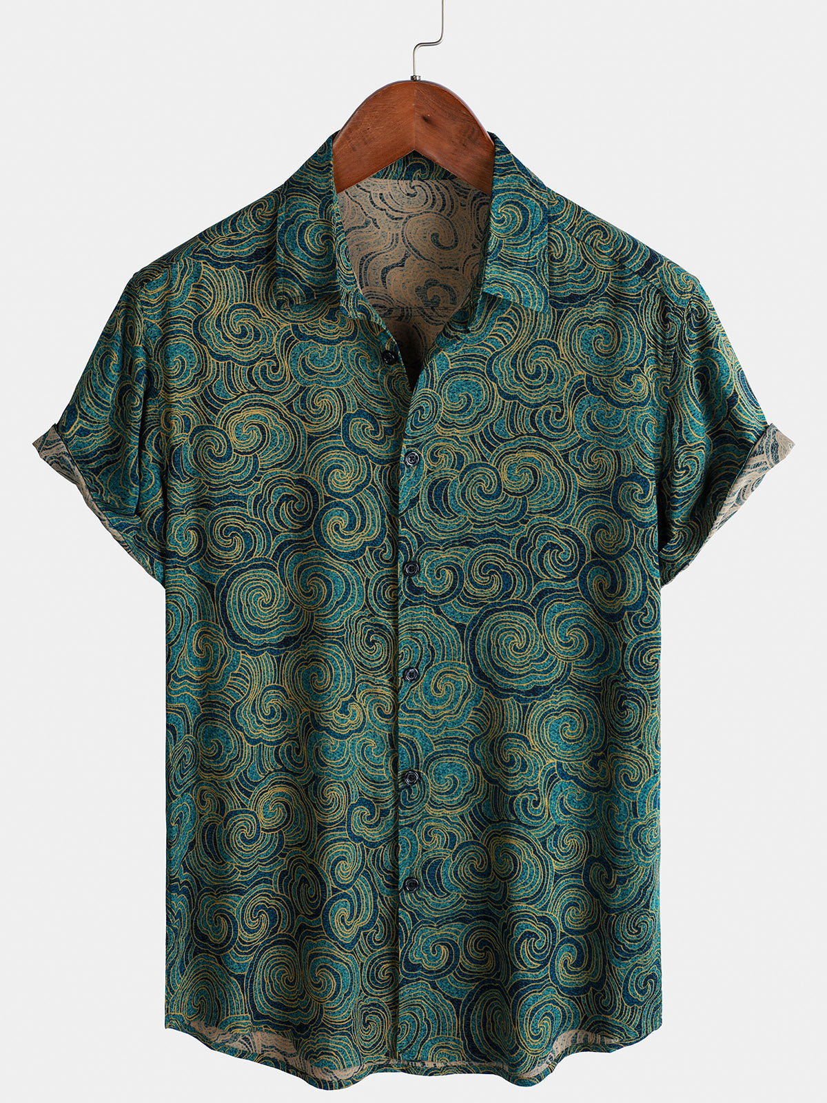 Chemise boutonnée décontractée à manches courtes pour homme