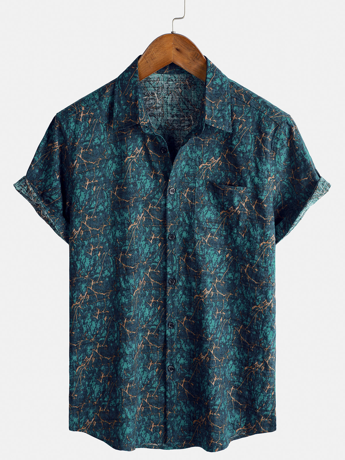 Chemise décontractée à manches courtes et poches respirantes pour homme