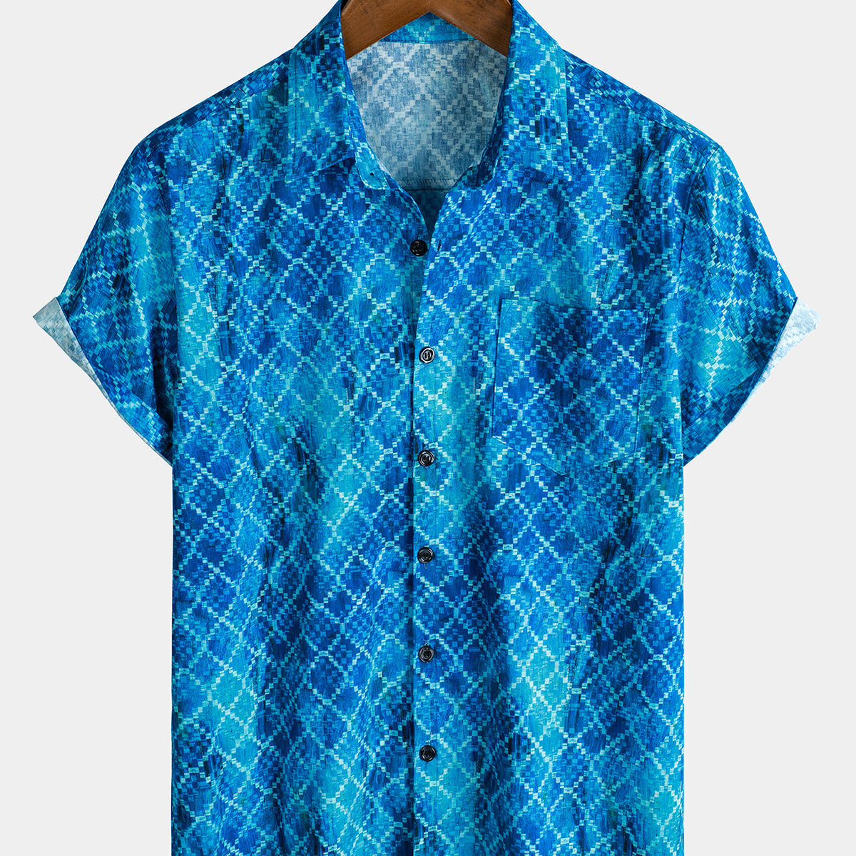 Chemise Hawaïenne Bleue Homme 2XL – Caribbean Joe, Manches Courtes