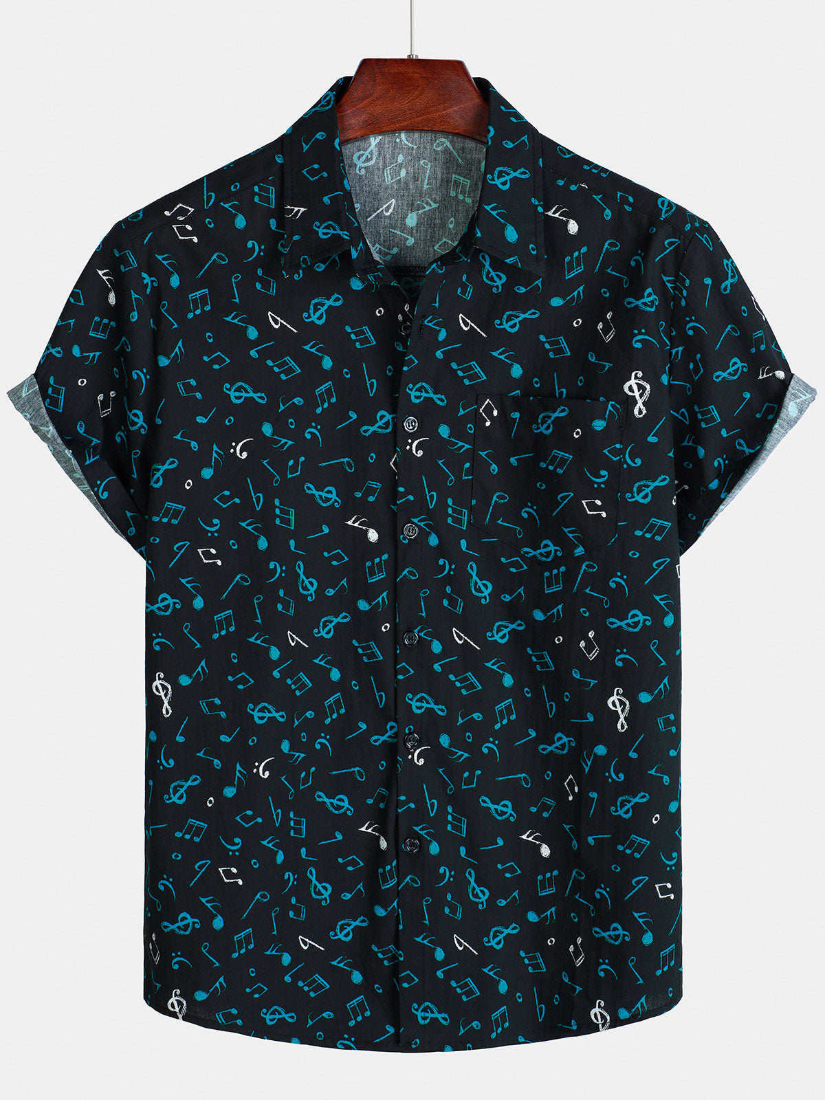 Chemise boutonnée humoristique à manches courtes pour homme, motif festival de musique cool et de vacances