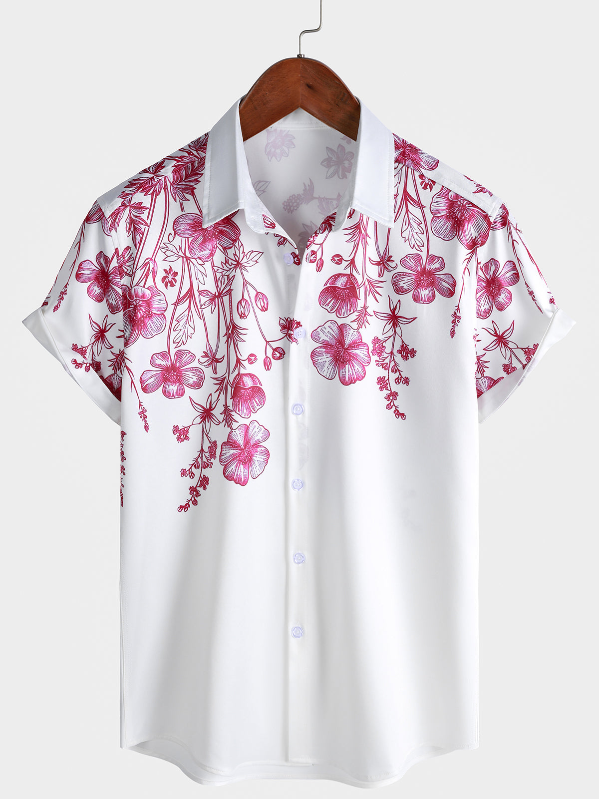 Chemise Hawaïenne à Imprimé Floral pour Homme Croisière Vacances à Manches Courtes