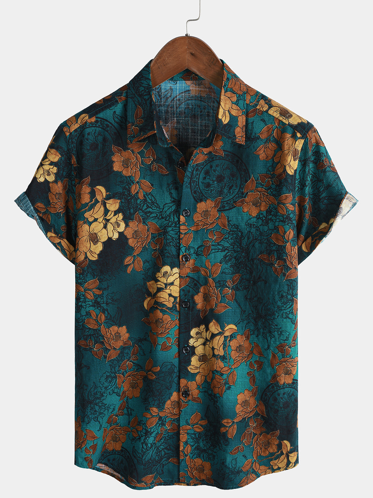 Chemise Homme Rétro Croisière Plage d’Été Manches Courtes