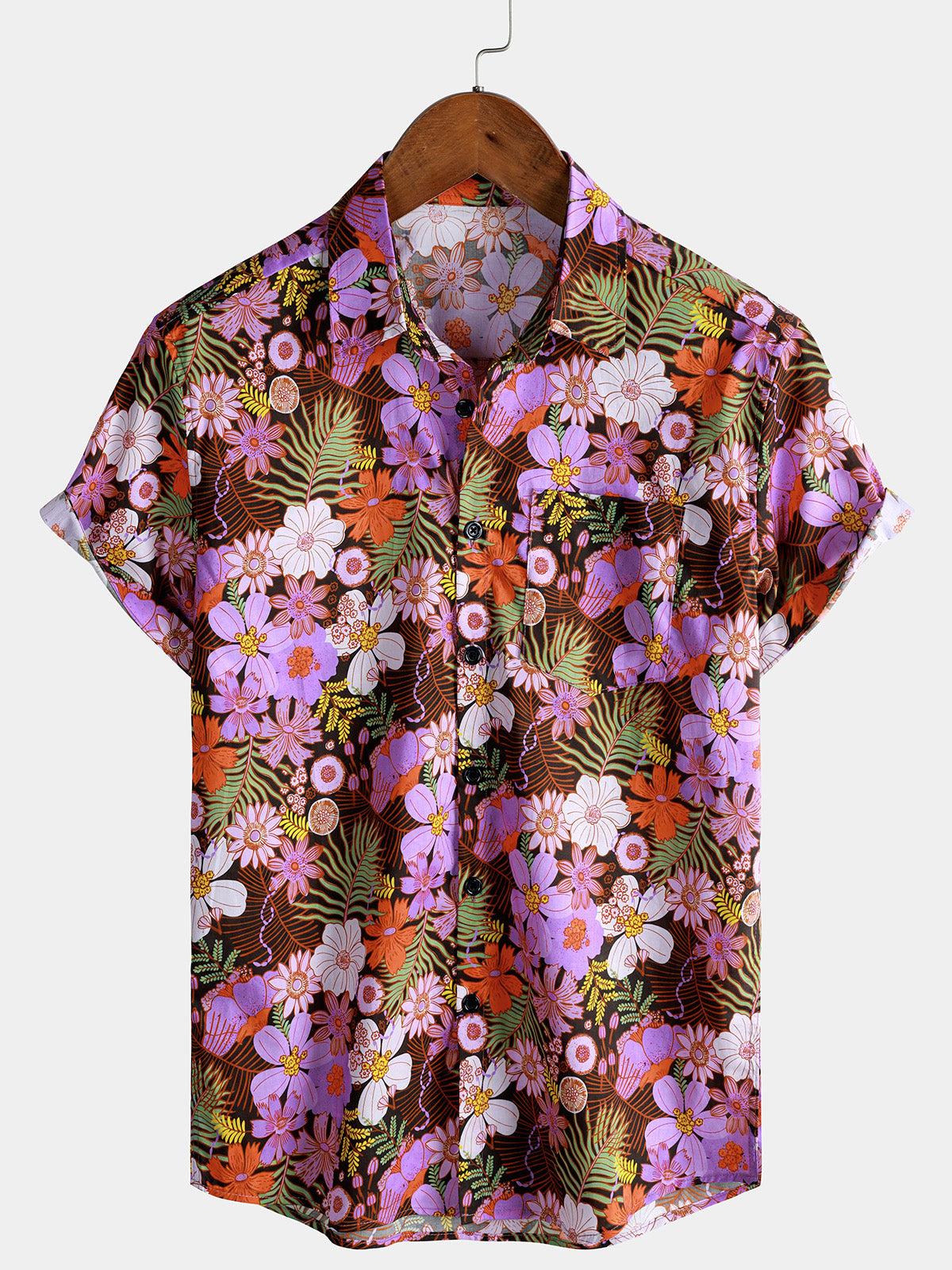 Chemise Homme Hawaïenne Florale Vintage en Coton