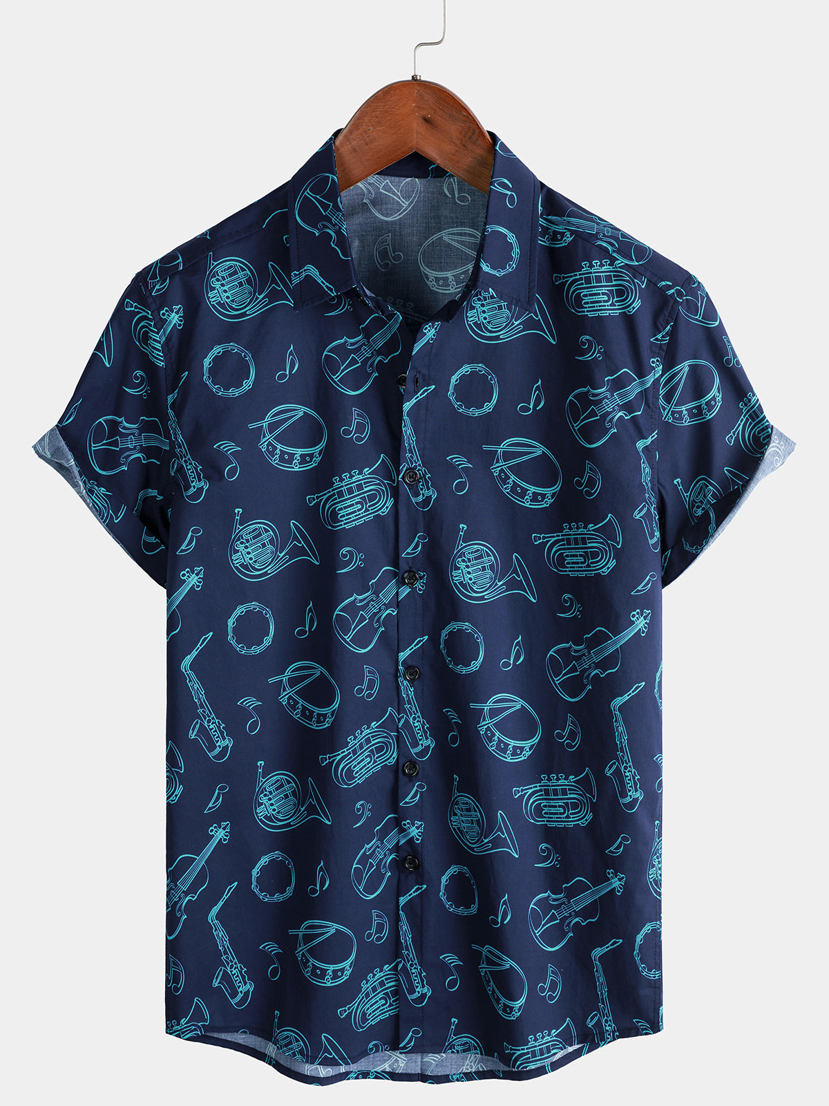Chemise Homme Instruments de Musique Festival Manches Courtes
