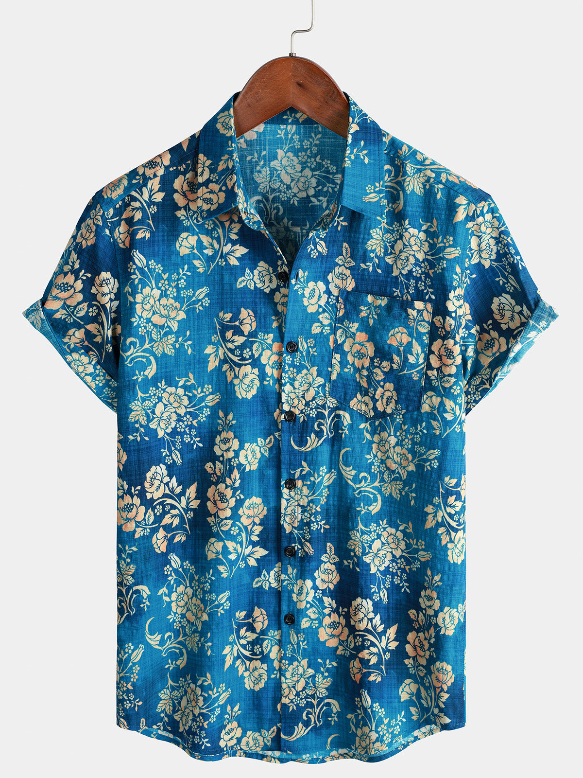 Chemise Homme Florale Plage Vacances Manches Courtes