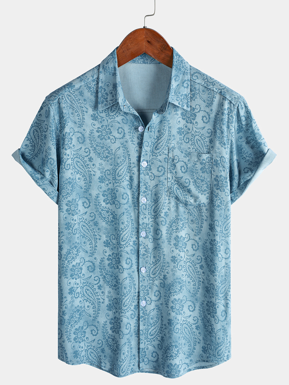 Chemise Homme Bleue Florale Paisley