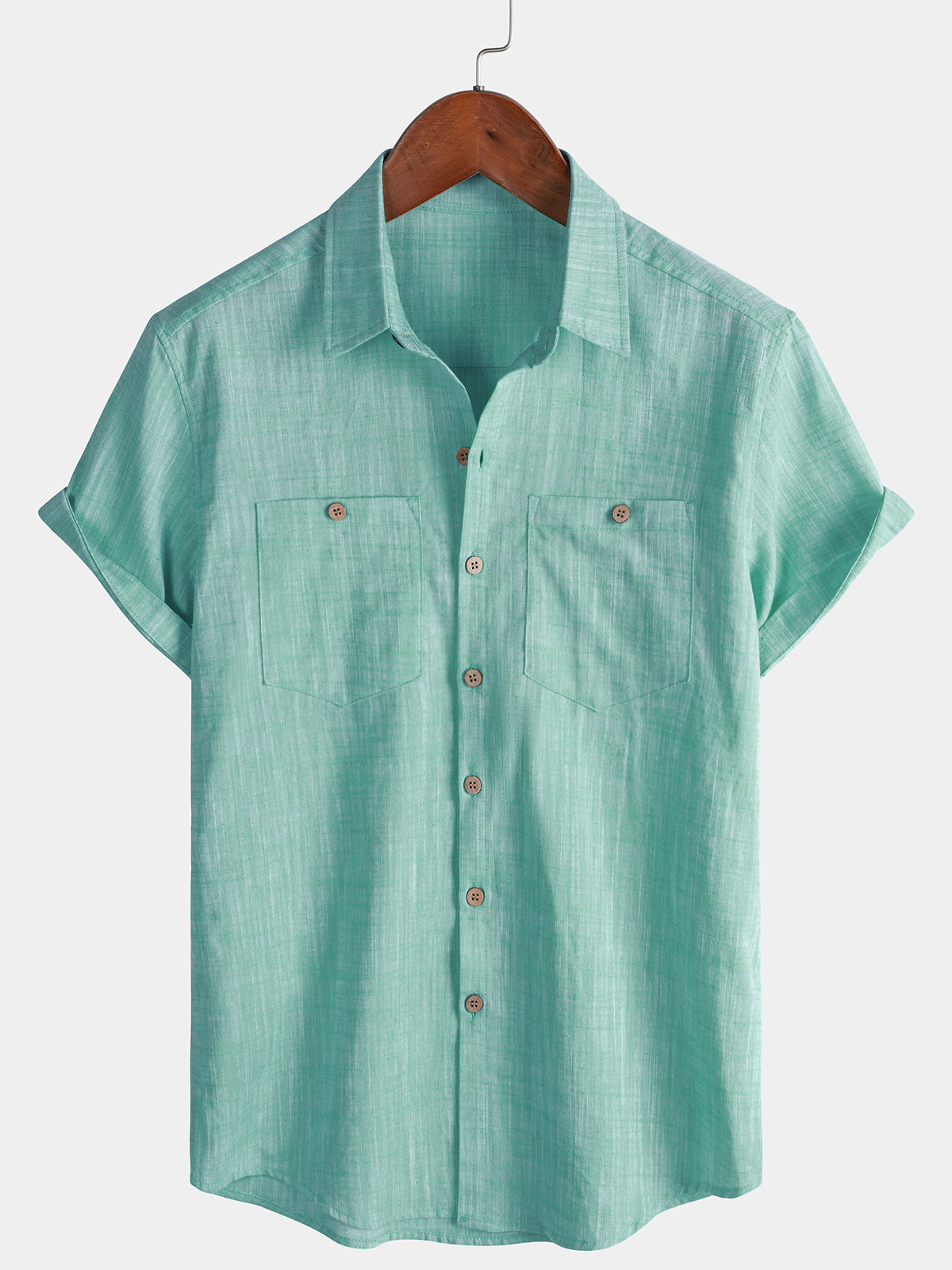 Chemise Homme Décontractée 100% Coton Double Poche