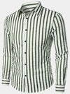 Chemise décontractée à manches longues et boutonnée à rayures pour hommes