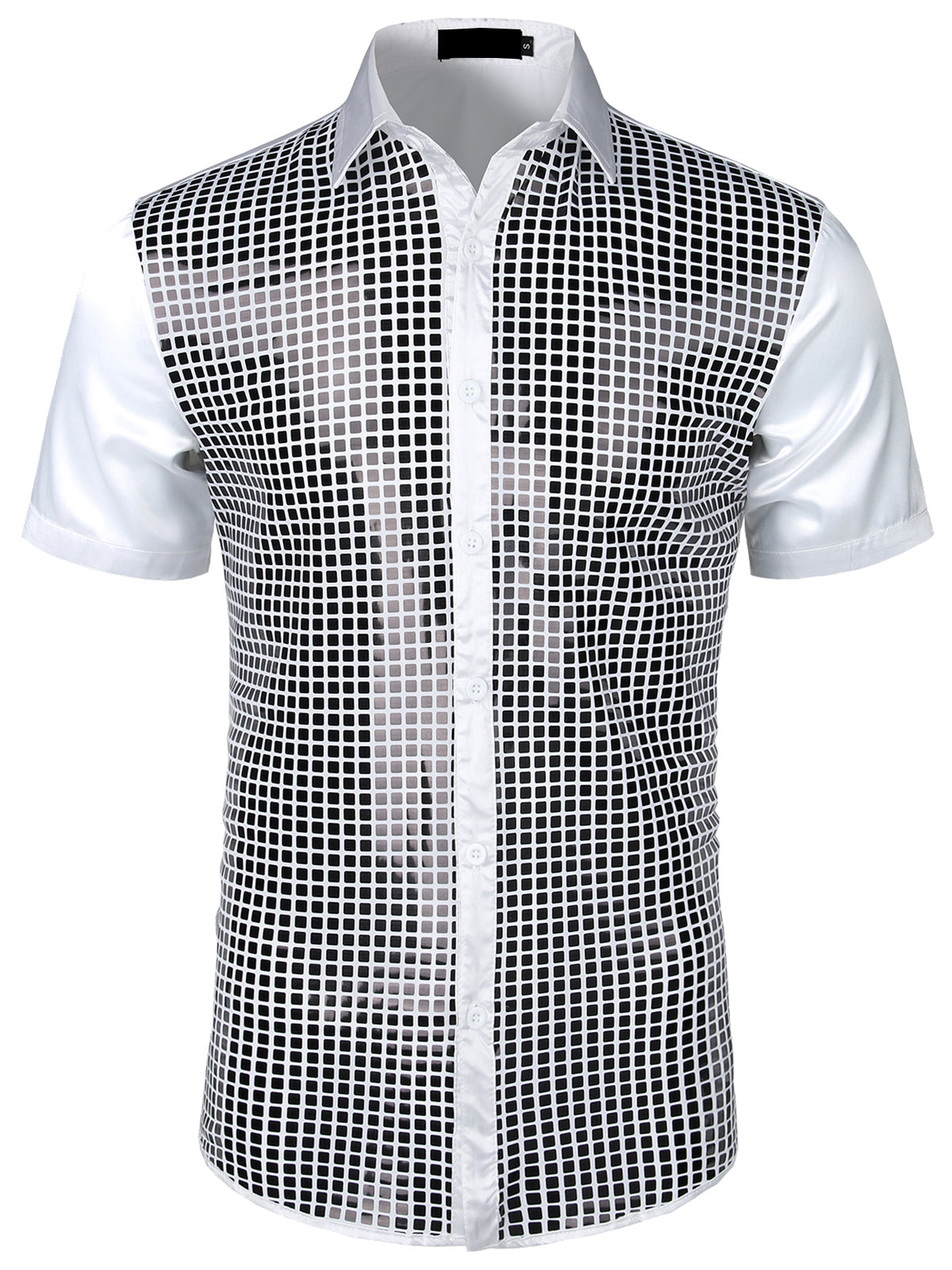 Chemise Habillée Homme Paillettes Dorées Chemises Boutonnées Costume De Soirée Disco