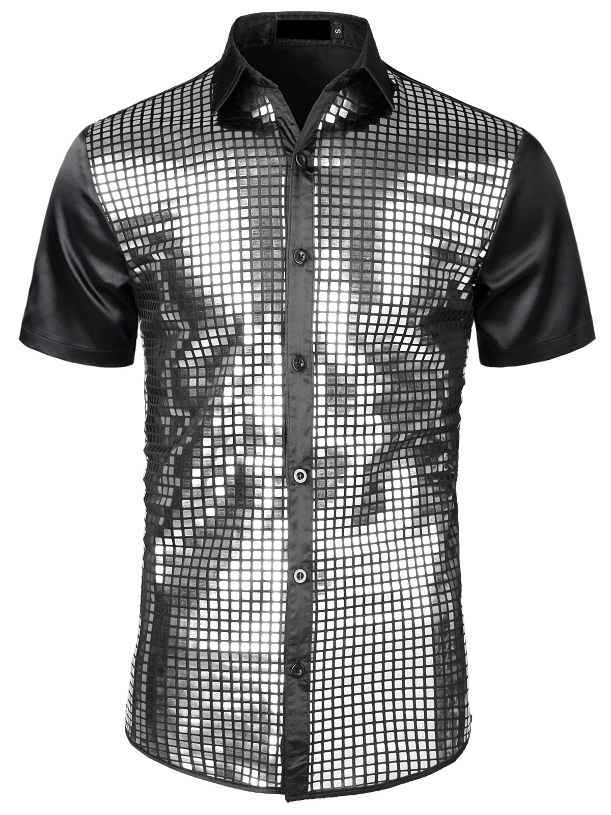 Chemise Habillée Homme Paillettes Dorées Chemises Boutonnées Costume De Soirée Disco
