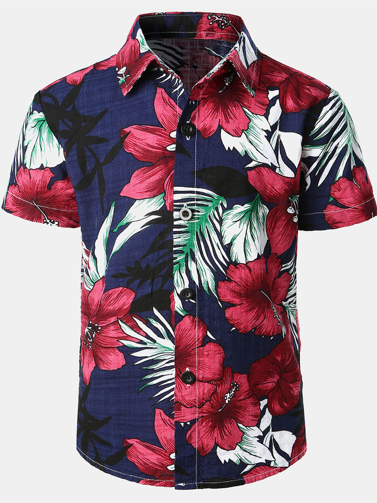 Chemise à manches courtes pour enfants, imprimé floral hawaïen, tropical, Aloha, vacances, été, plage