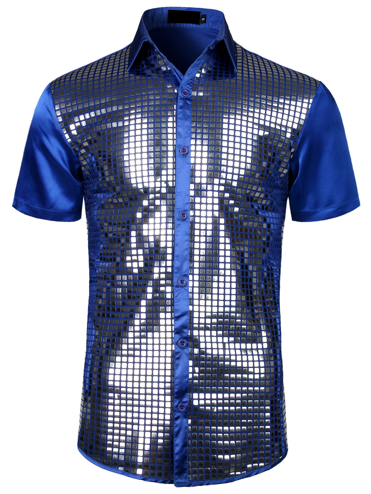 Chemise Habillée Homme Paillettes Dorées Chemises Boutonnées Costume De Soirée Disco