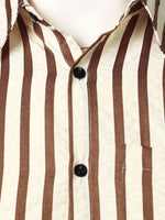 Chemise décontractée à manches longues et boutonnée à rayures pour hommes