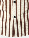 Chemise décontractée à manches longues et boutonnée à rayures pour hommes