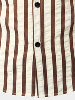 Chemise décontractée à manches longues et boutonnée à rayures pour hommes