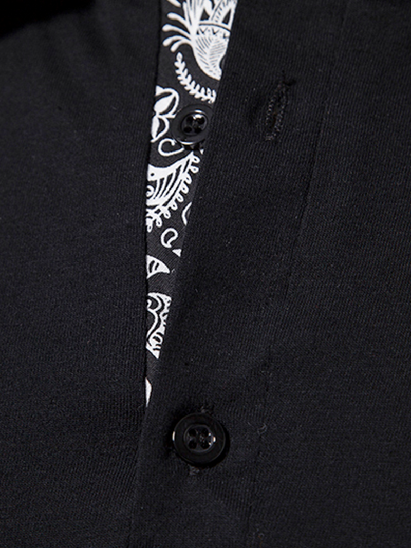 Polo à manches courtes en coton à imprimé cachemire pour hommes
