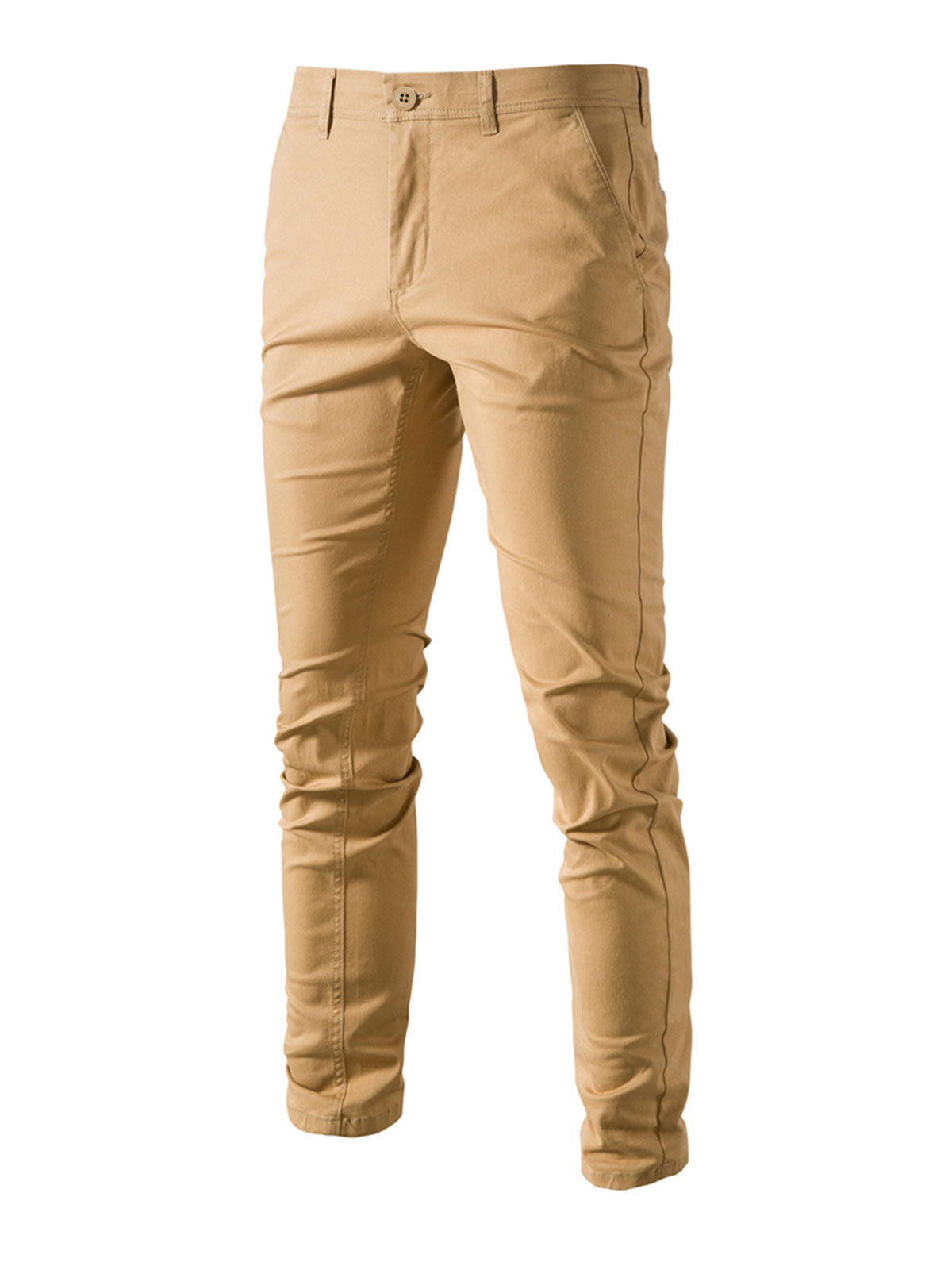 Pantalon décontracté en coton respirant pour homme avec poches et couleur unie