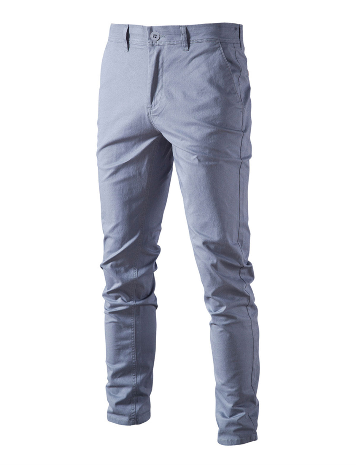 Pantalon décontracté en coton respirant pour homme avec poches et couleur unie