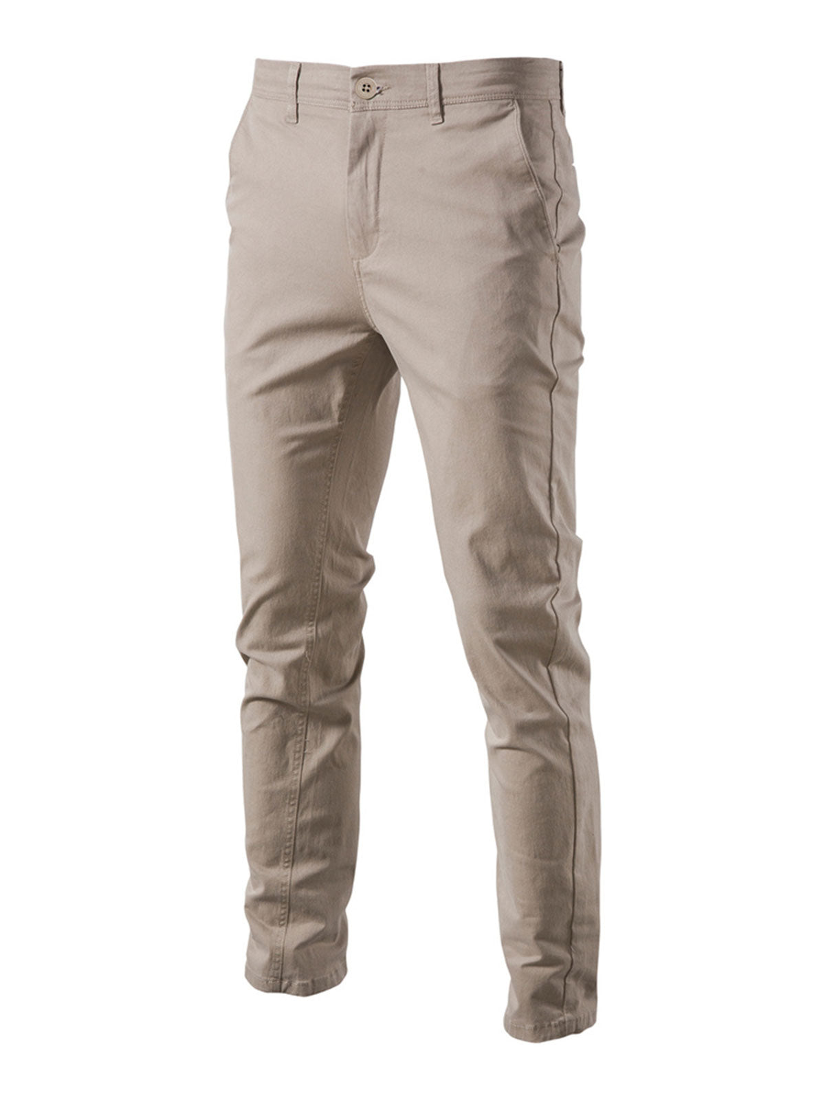 Pantalon décontracté en coton respirant pour homme avec poches et couleur unie