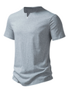 T-shirt décontracté à manches courtes en coton à col en V pour hommes