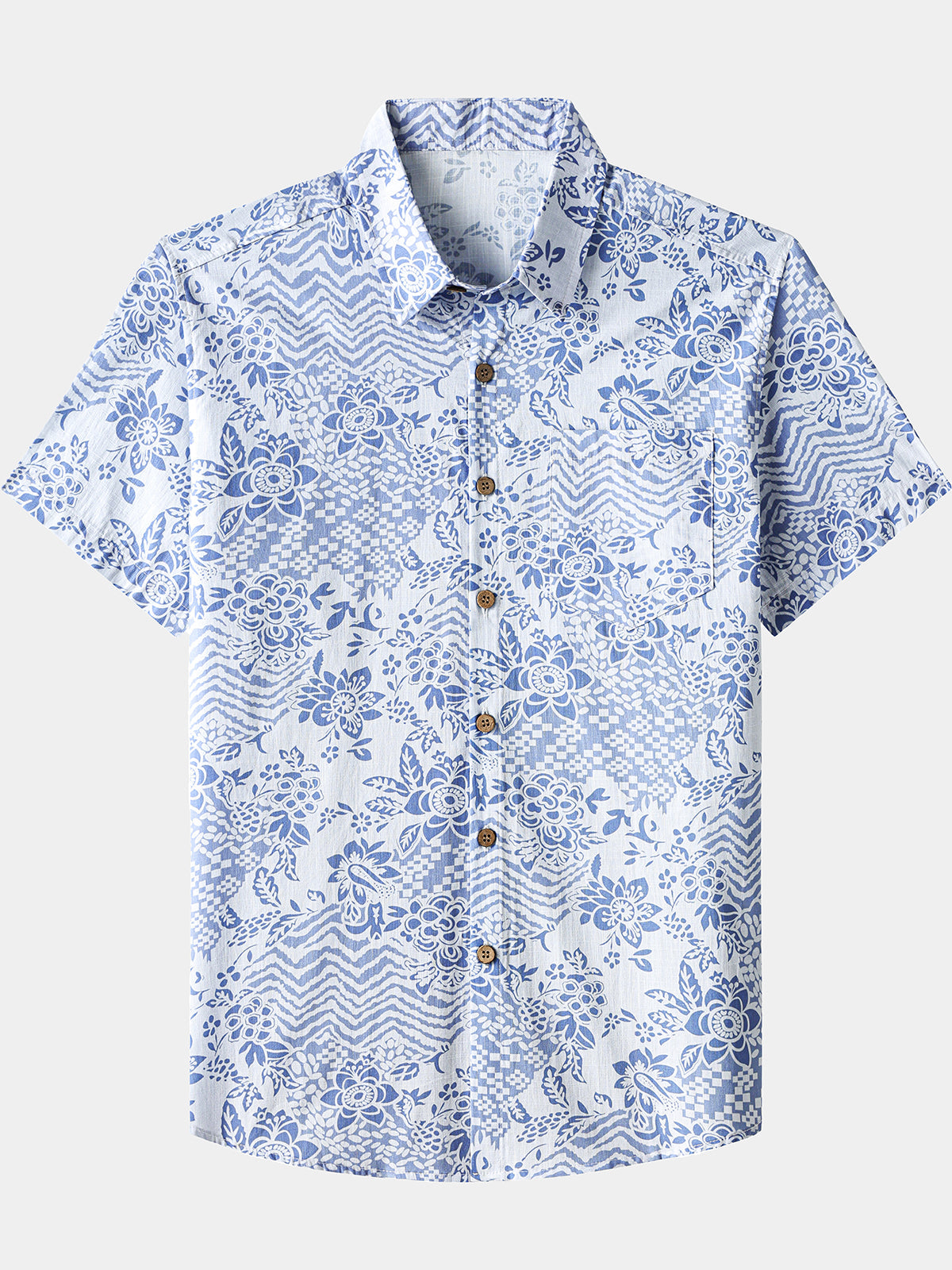 hemise Vintage Homme Imprimé Boho Coton Style Plage Vacances