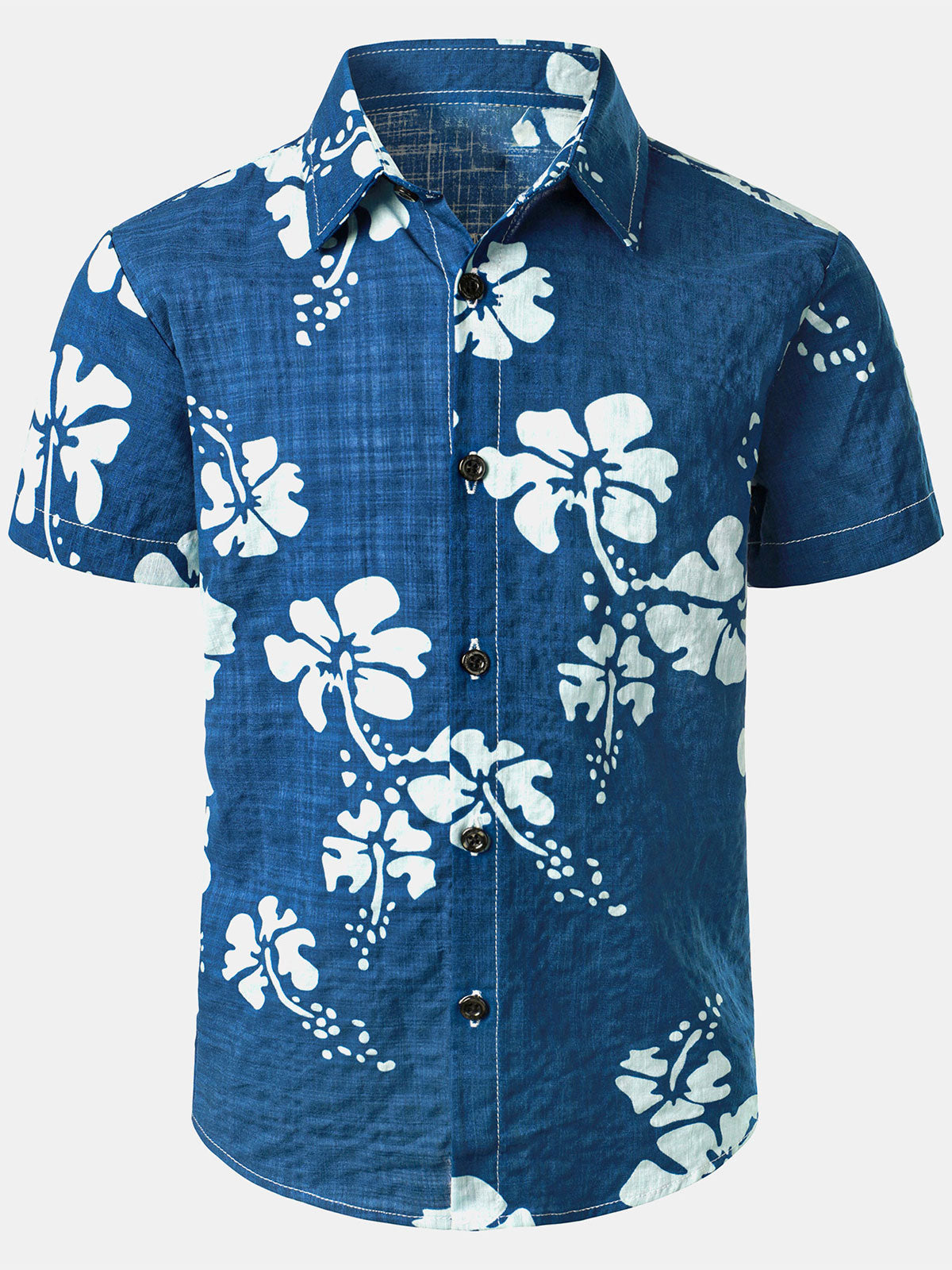 Chemise à manches courtes pour enfants à imprimé floral hawaïen tropical Aloha Holiday Beach