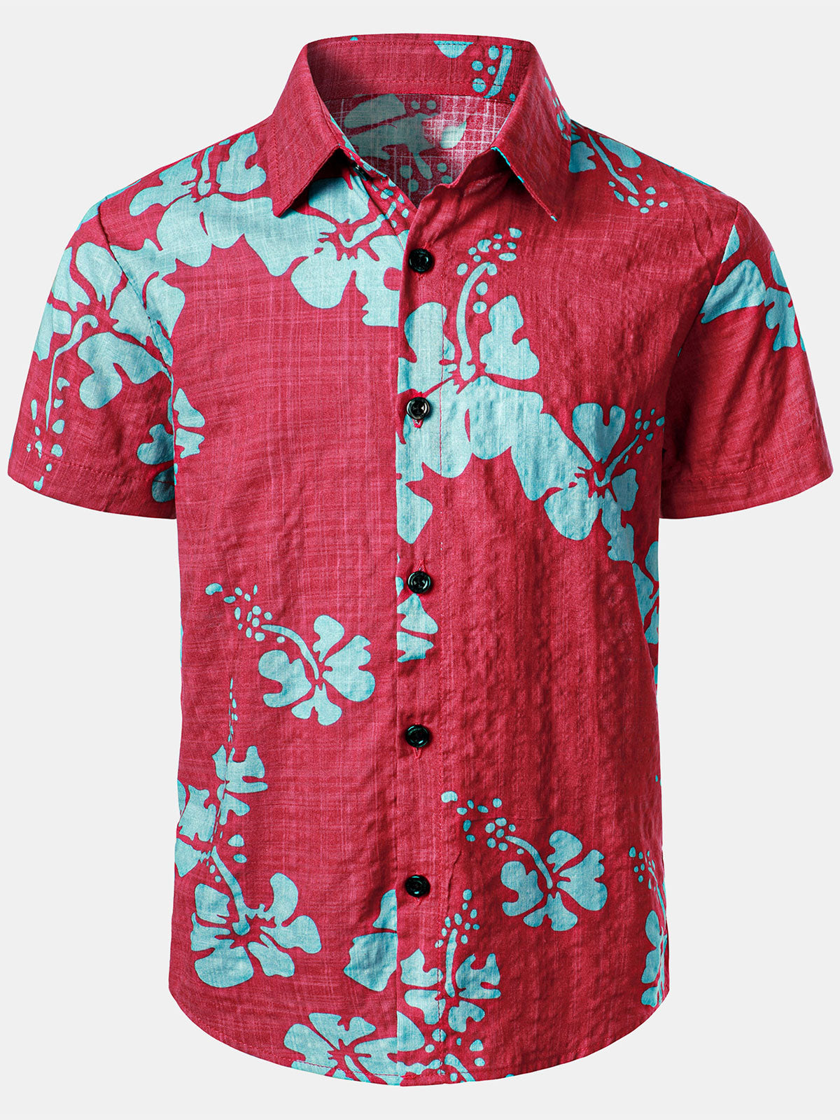 Chemise à manches courtes pour enfants à imprimé floral hawaïen tropical Aloha Holiday Beach