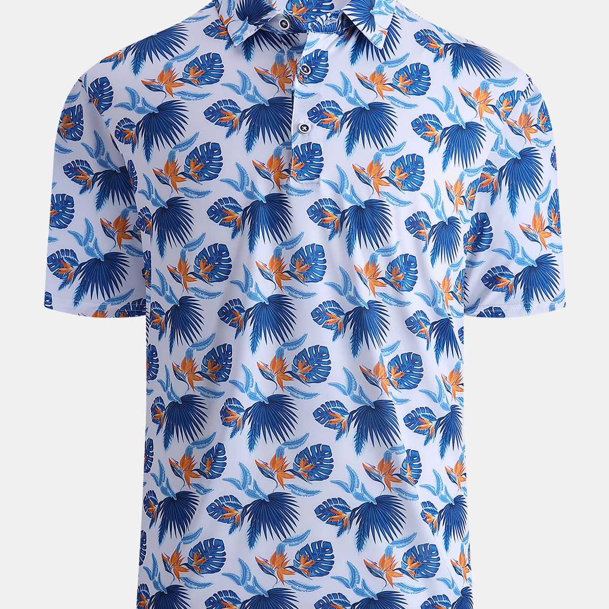 Polo de performance à manches courtes pour hommes, imprimé Tropical, évacuant l'humidité, chemise de Golf hawaïenne d'été