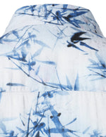 Chemise hawaïenne bleu clair à manches courtes en coton et bambou pour hommes
