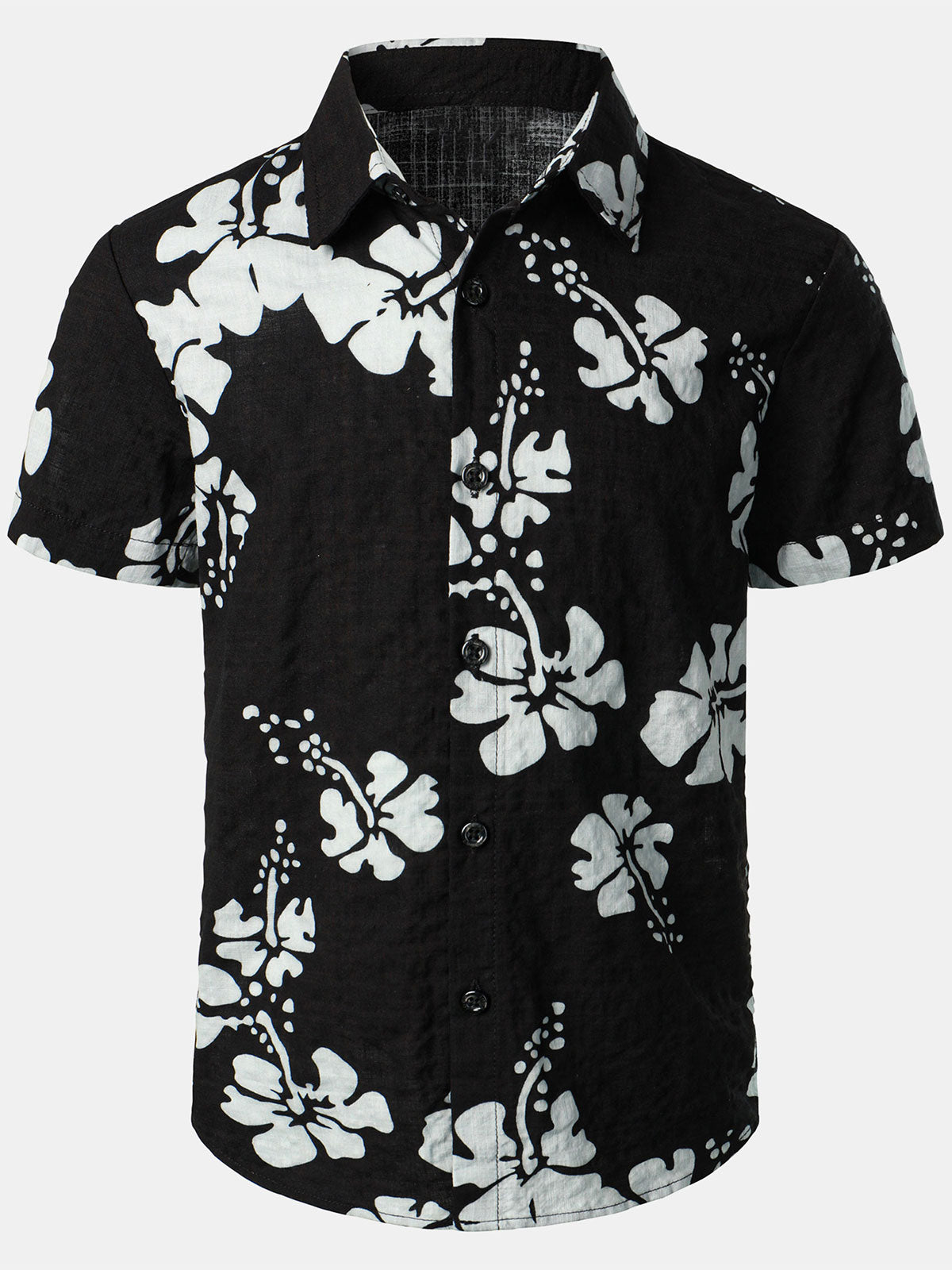 Chemise à manches courtes pour enfants à imprimé floral hawaïen tropical Aloha Holiday Beach