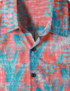 Chemise à manches courtes hawaïenne d'été à imprimé tropical rouge pour hommes