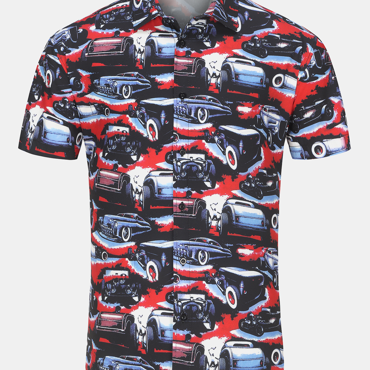 Chemise à manches courtes pour hommes, vacances d'été, Cool Car imprimé
