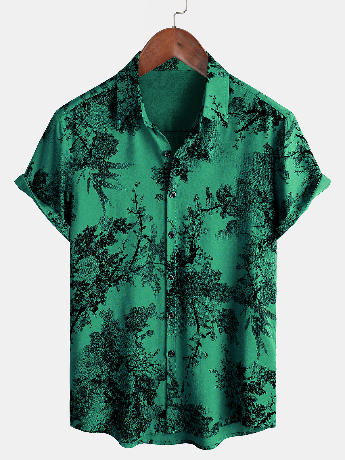 Chemise à manches courtes boutonnée pour hommes, motif floral, vintage, été, rayonne hawaïenne, vacances