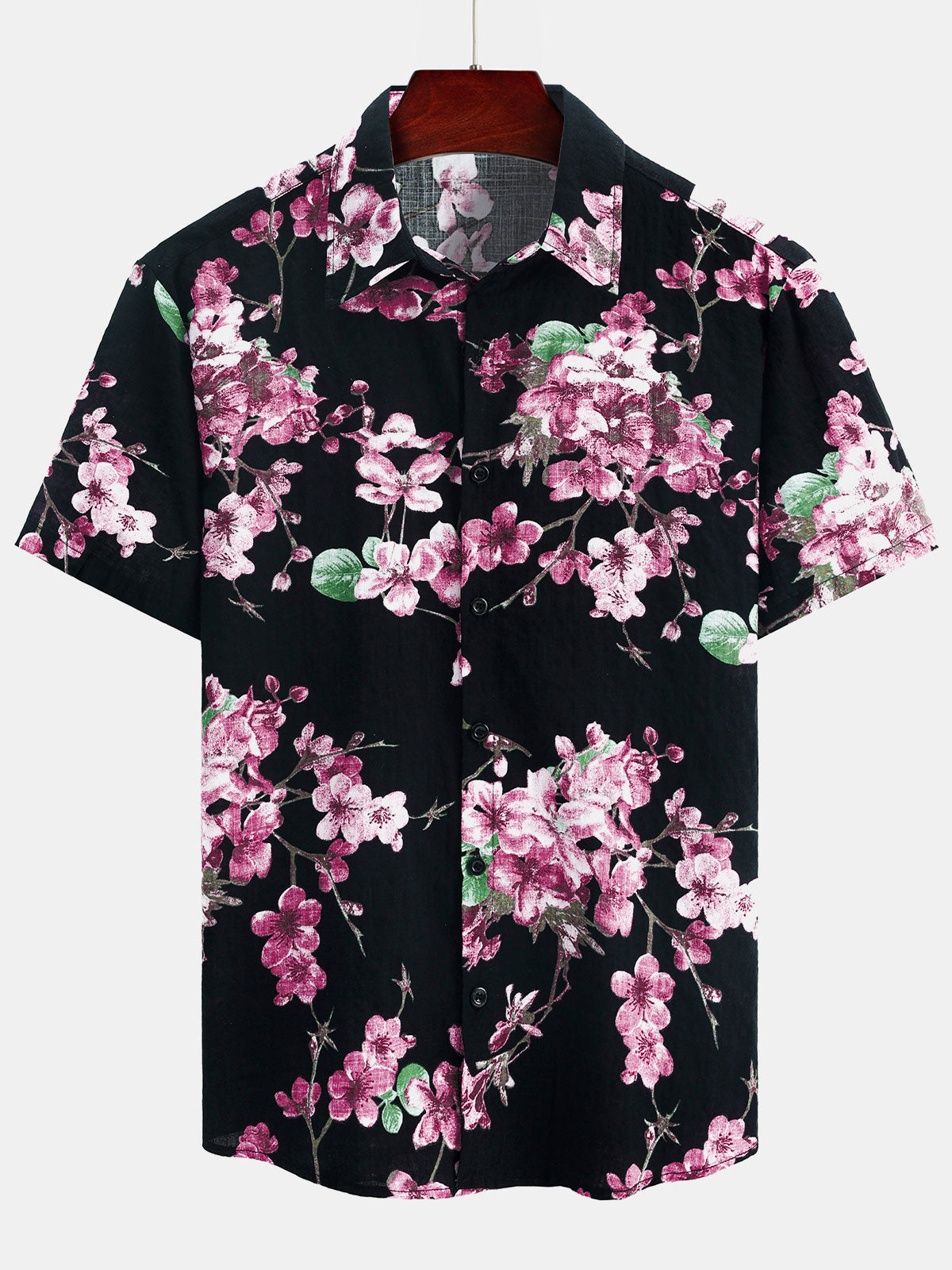 Chemise hawaïenne à manches courtes pour hommes, en coton respirant, à fleurs, de plage, d'été